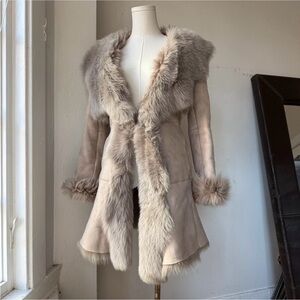 Genuine TOSCANA Brisa Shearling Lambskin Fur Coat SPAIN Sheepskin Jacket XS